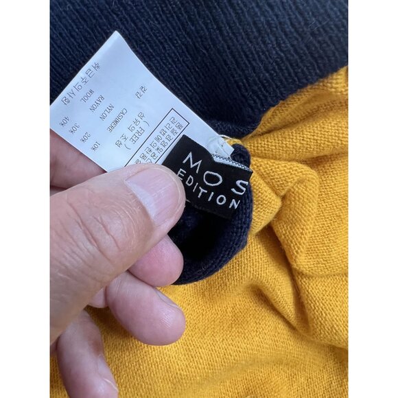 MOS Edition Seoul Korea Turtleneck Sweater Dress in Blue/Yellow - Picture 5 of 5